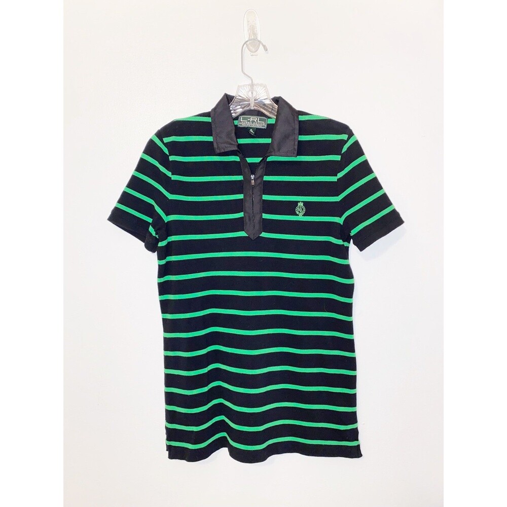 Lauren Ralph Lauren Active Black And Green Top Size Medium 1/4 Zip